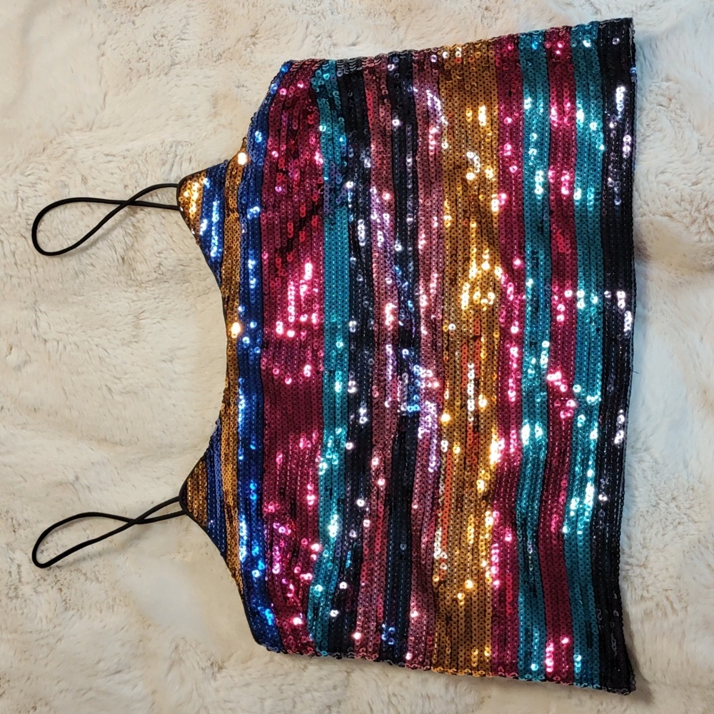 NWT Sequin Crop Tank